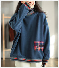 Women Retro Loose Pullover Sweatshirt