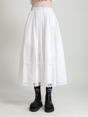 Personalized Pleated Stitching Solid Color Casual Skirt