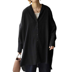 Women Casual Black Long Sleeve Shirt