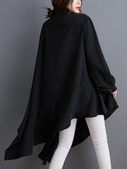 Original Solid Irregularity Lapel Dress