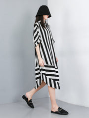 Original Irregularity Striped Shirts Dress