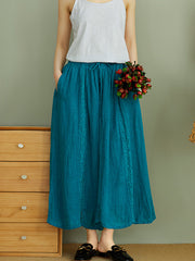 Loose Retro Solid Hollow A-Line Skirt