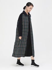 Casual Plaid Split-Joint Long Shirt Dress