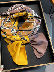 Retro Printed Long Square Scarf