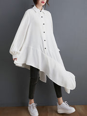 Original Solid Irregularity Lapel Dress