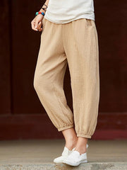 Pure Color Comfortable Bloomer Pants