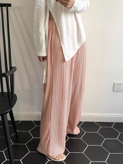 Casual Ruffled Elasticity Drape Wide Leg Pants