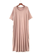 Comfortable Solid Short Sleeves Pajama Dress