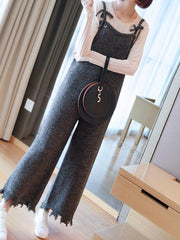 Empire Knitting Sleeveless Fringed Jumpsuit