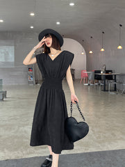 Loose Waisted Solid Sleeveless Maxi Dress