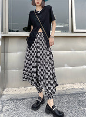 Lightweight Elastic High Waiste Wide Leg Printed Casual Pants