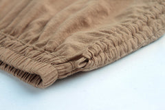 Women Irregular Drawstring Pleated Solid Color Skirt