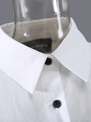 Retro Slim Splicing Mesh Shirt Dress