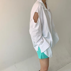 Off Shoulder Loose Long Sleeve Shirt