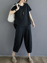 Original Cropped Tops Wide Leg Pants Two Piece Suits