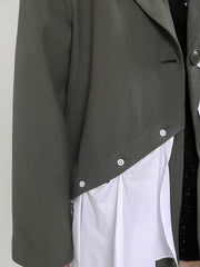 Loose Split-Joint Lace Lapel Outwear