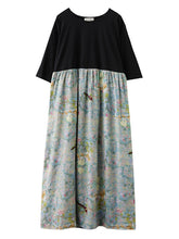 Original Floral Round-Neck Dress
