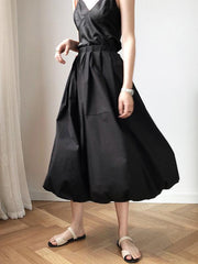 Casual A-Line Chic Bubble Skirt