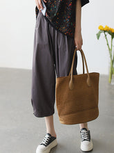 High Waist Solid Color Loose Slimming Casual Pants