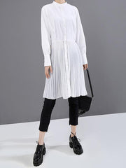 Loose A-Line Ruffled Split-Joint Short Shirt Dress