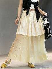 Stylish Split-Joint Pleated Empire Waisted A-Line Roomy Skirts