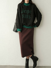 Retro Diamond Pattern Stand Collar Sweatshirt