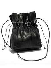 Lace-up Plicated Small Bag