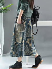 Floral Printed A-line Pocket Skirt