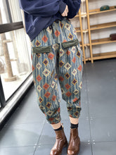 Vintage Print Double Pocket Cover Pants