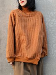 Women High Neck Pullover Loose Casual Sweatshirt