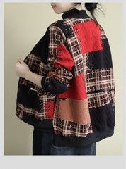 Printed Casual Zipper Coat