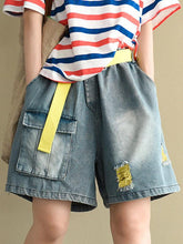 Artistic Hollow Denim Wide Leg Shorts