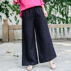 Vintage Solid Wide Leg Pants