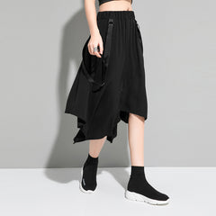 Women Slit Elastic Strap Skirt