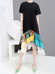 Casual Split-joint Gauze Long Dress