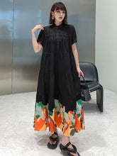 Leisure Fashion Roomy Multi-Colored Stamped Maxi Dress Shirt Dress
