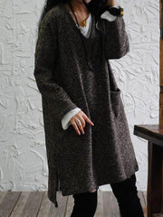 Loose V-neck Woolen Tops