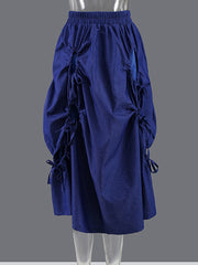 Solid Color High Waist Irregular Squeezing Half Skirt