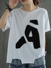 Original Applique Round-Neck T-Shirts Tops