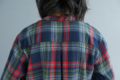 Women Loose Pullover Plaid Shirt