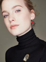 Red Heart Ear-ring Earrings