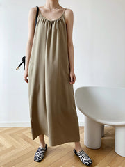 U-Neck Suspender Drape Sleeveless Vest Dress