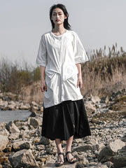 Women Solid Color Round Neck Casual Short Sleeve T-Shirt