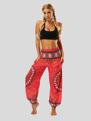 Ethnic Style Loose Wide Leg Casual Pants