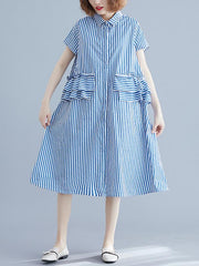 Striped Falbala Dress