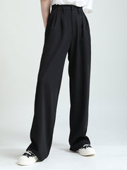 Simple Loose High Waiste Thin Wide Leg Casual Pants