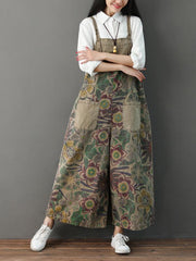 Vintage Loose Printed Wide Leg Pants