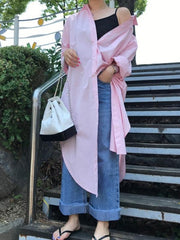 New Loose BF Style Long Shirt Dress