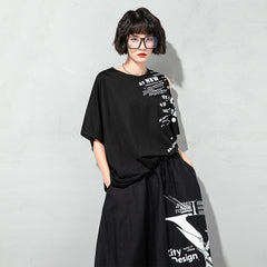 Short-Sleeved Round Neck Strapless T-Shirt