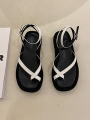 Retro Simple Solid Thick Sole Sandals